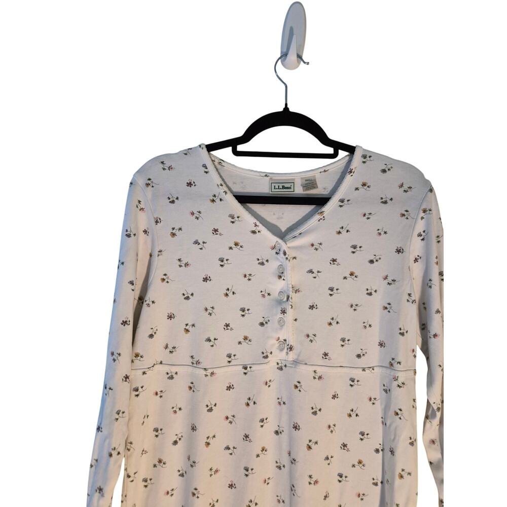 L.L. Bean 100% Cotton Floral Nightgown - Picture 4 of 6